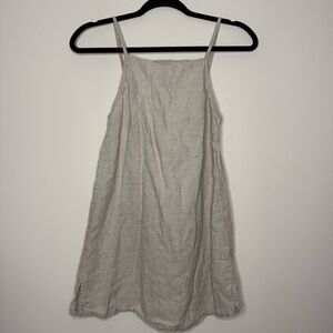 FREE THE LABEL Santorini 100% Linen Beachy Boho Sand Lagenlook Travel Mini Dress